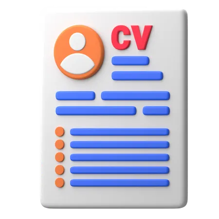 Cv  3D Icon