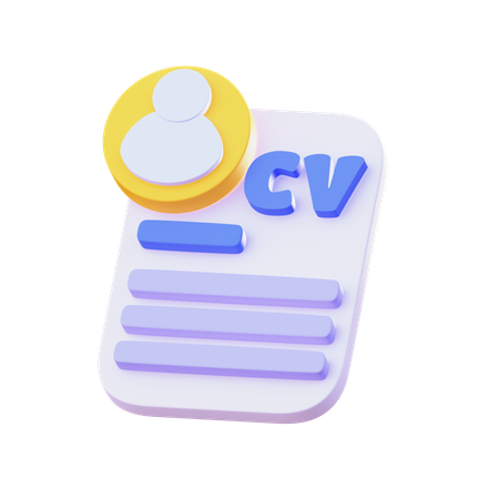 Cv  3D Icon