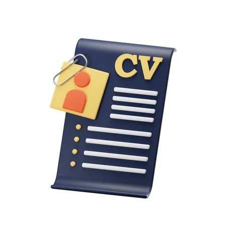 Cv  3D Icon