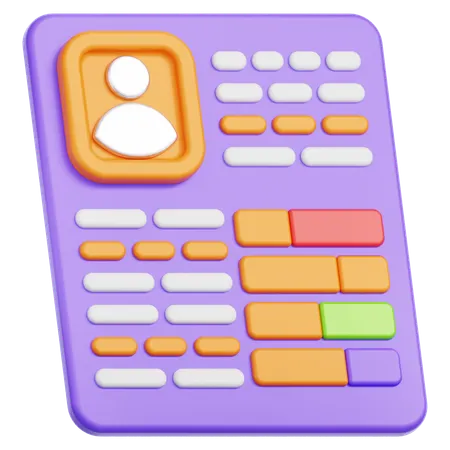 CV  3D Icon