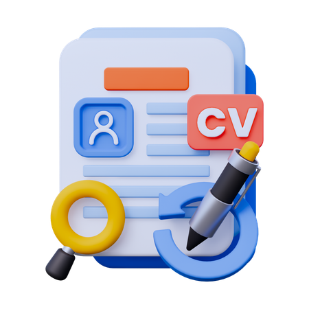 CV and Resume Revision  3D Icon