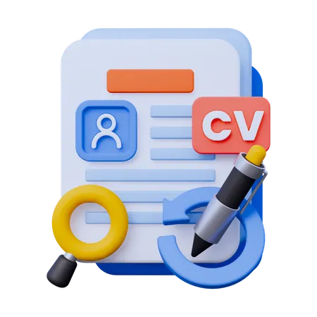 CV and Resume Revision  3D Icon