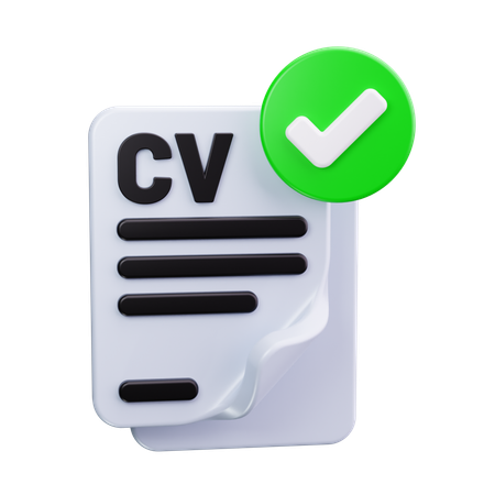 CV aprovado  3D Icon