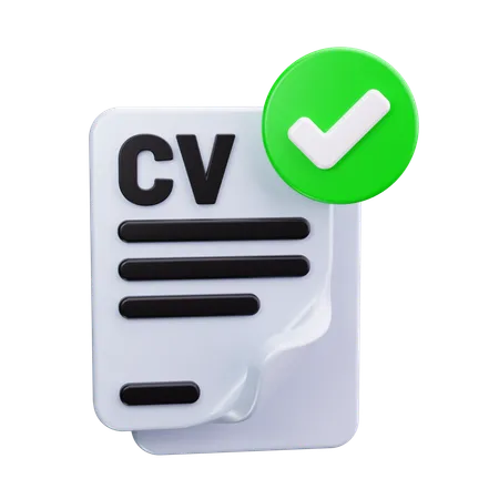 CV aprovado  3D Icon