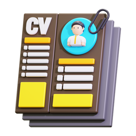 Cv e currículo  3D Icon