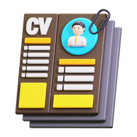 Cv e currículo  3D Icon