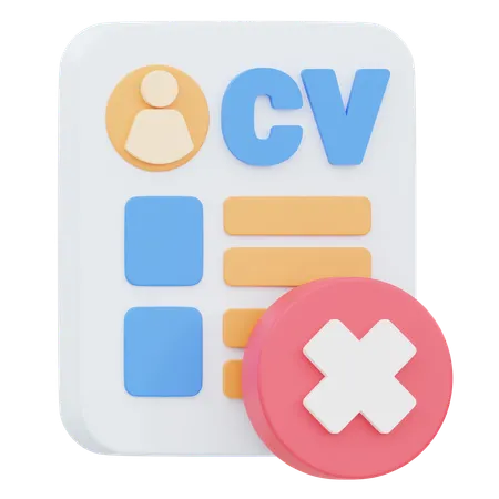 Cv Rejected  3D Icon