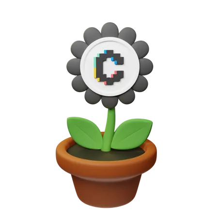 Cvx Crypto Plant Pot  3D Icon