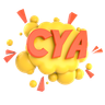 3d cya sticker illustration