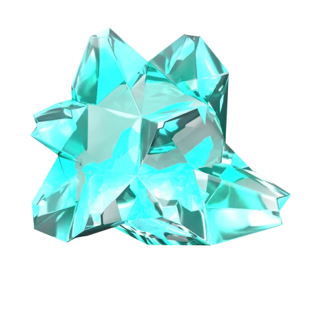 Cyan Gem  3D Icon