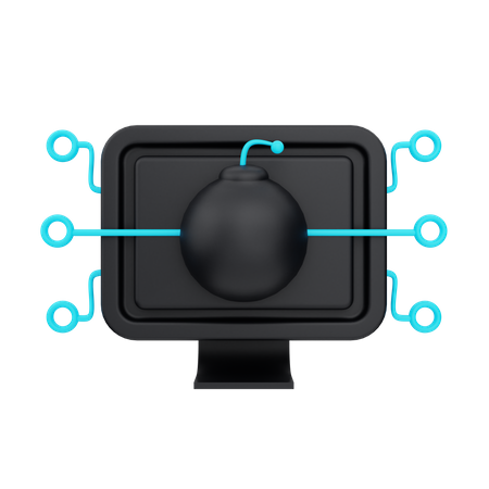 Cyber-attaque  3D Icon