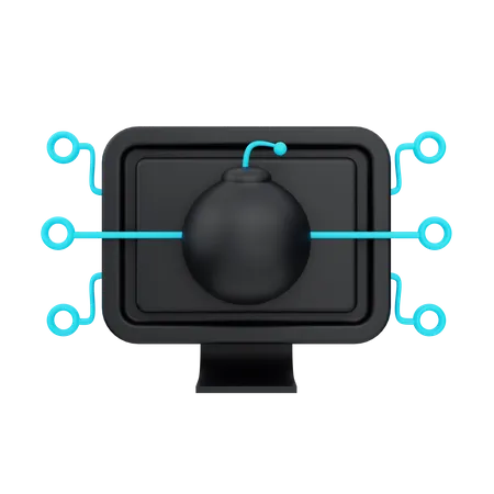 Cyber-attaque  3D Icon