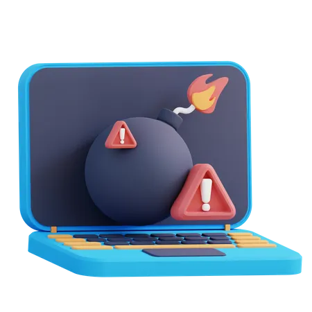 Cyber Bomb Alert  3D Icon