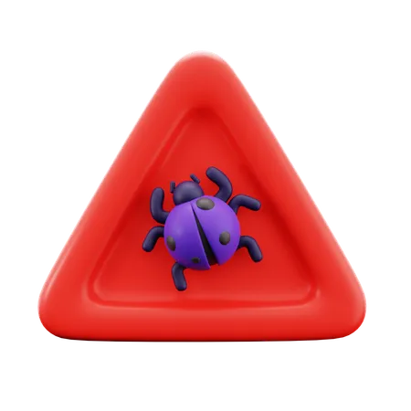 Cyber Bug Warning  3D Icon