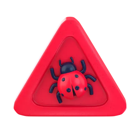 Cyber Bug Warning  3D Icon