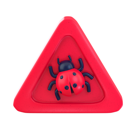 Cyber Bug Warning  3D Icon