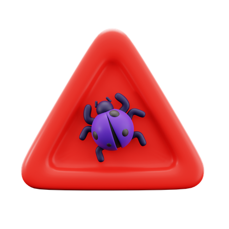 Cyber Bug Warning  3D Icon