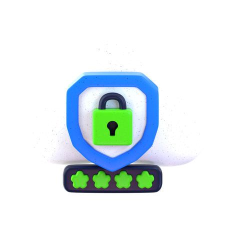 Cyber Cloud Security  3D Icon