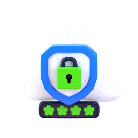 Cyber Cloud Security  3D Icon