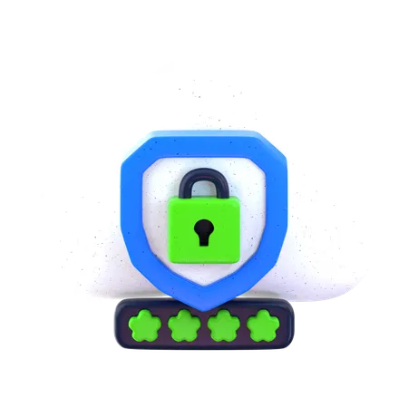 Cyber Cloud Security  3D Icon