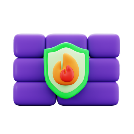 Cyber Firewall  3D Icon
