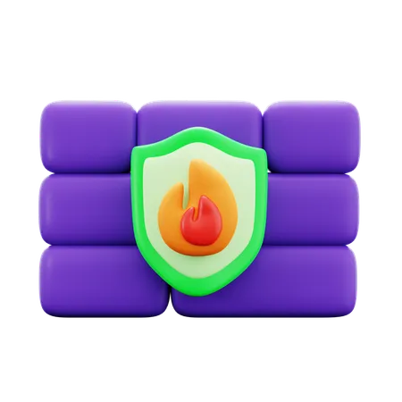 Cyber Firewall  3D Icon