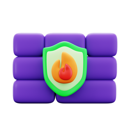 Cyber Firewall  3D Icon