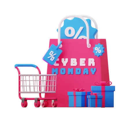 Boutique de sacs du cyber lundi  3D Icon