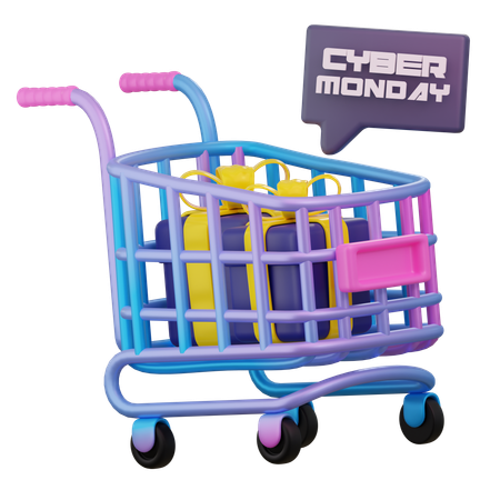 Panier d'achat du cyber lundi  3D Icon