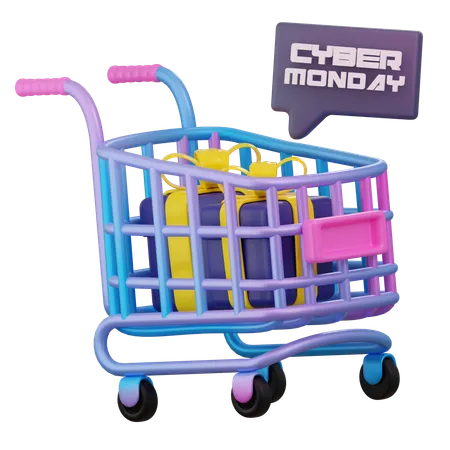 Panier d'achat du cyber lundi  3D Icon