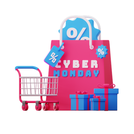 Cyber Monday Bag Shop  3D Icon