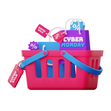 Cyber Monday Basket  3D Icon