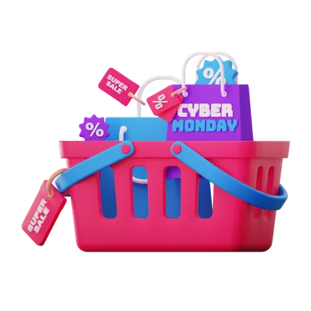 Cyber Monday Basket  3D Icon