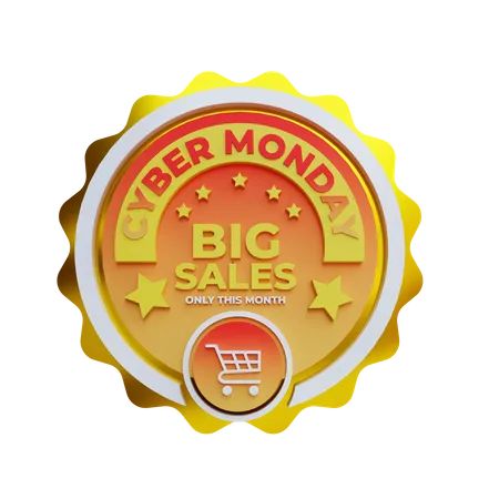 Cyber Monday Big Sale 3D Icon