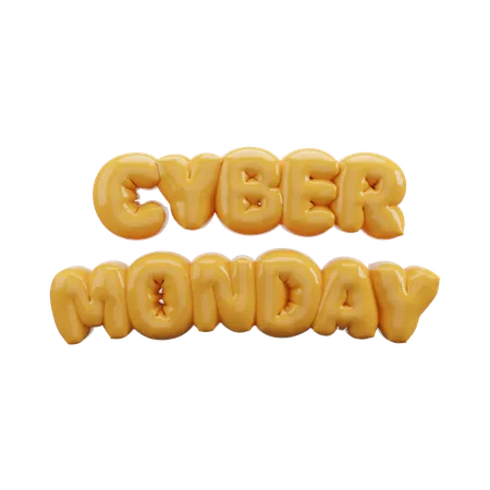 Cyber Monday Bubble Balloon Letters  3D Icon