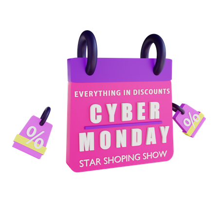 Cyber Monday Discount  3D Illustration