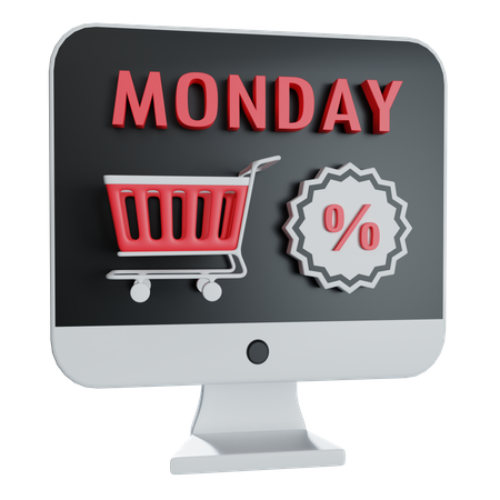 Cyber Monday Discount  3D Illustration