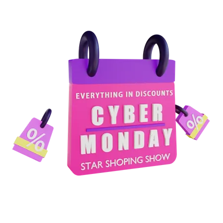 Cyber Monday Discount  3D Illustration