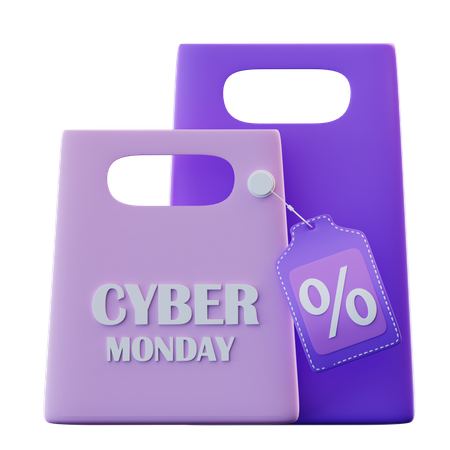 Cyber Monday Einkaufstasche  3D Icon