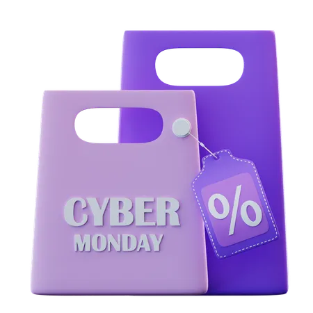 Cyber Monday Einkaufstasche  3D Icon