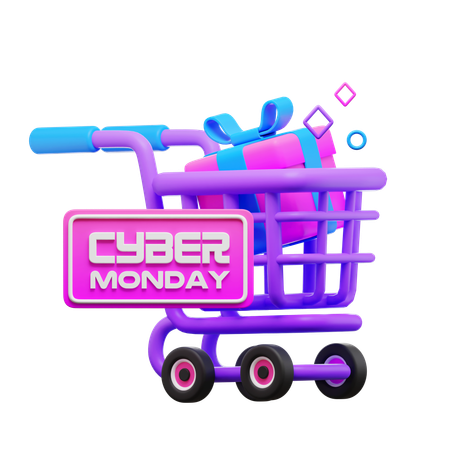 Cyber Monday-Einkaufswagen  3D Icon