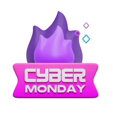 Cyber Monday Feuer Sticker  3D Icon