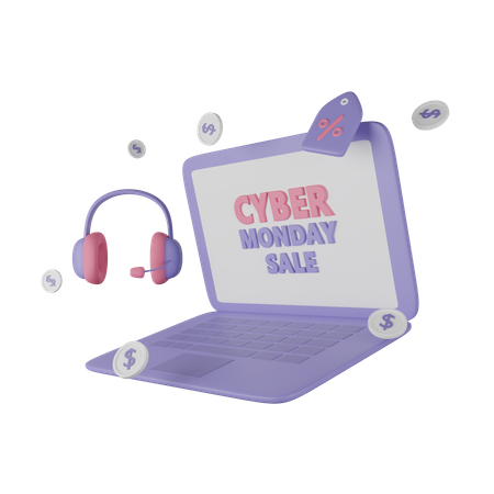 Cyber Monday Online Sale  3D Icon