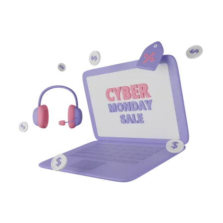 Cyber Monday Online Sale  3D Icon