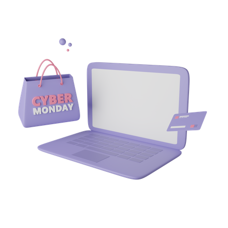 Cyber Monday Online Shopping  3D Icon