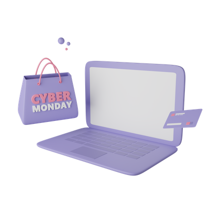Cyber Monday Online Shopping 3D Icon