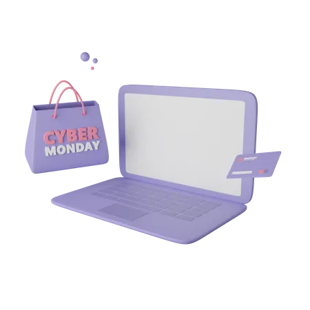 Cyber Monday Online Shopping  3D Icon