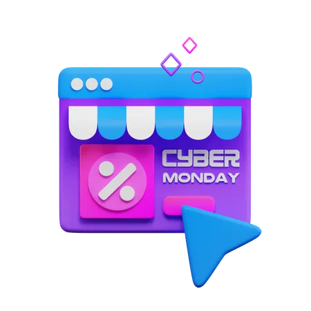 Cyber Monday Online Store  3D Icon