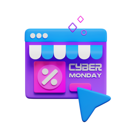 Cyber Monday Online Store  3D Icon