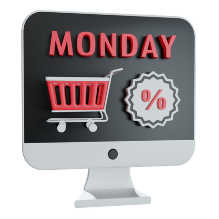 Cyber Monday Rabatt  3D Illustration